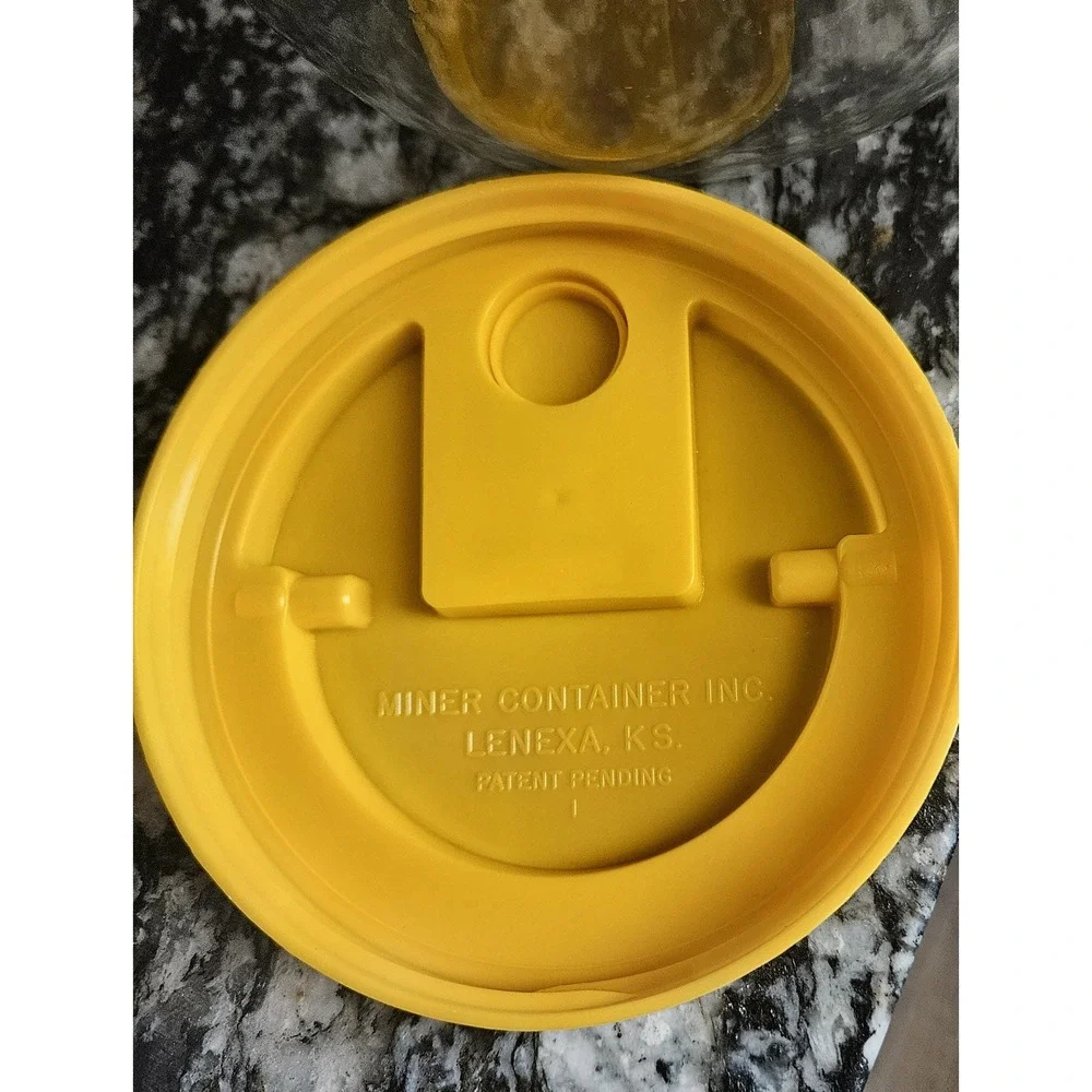 vintage sun tea‎ jar glass gallon iced tea bright yellow with lid
